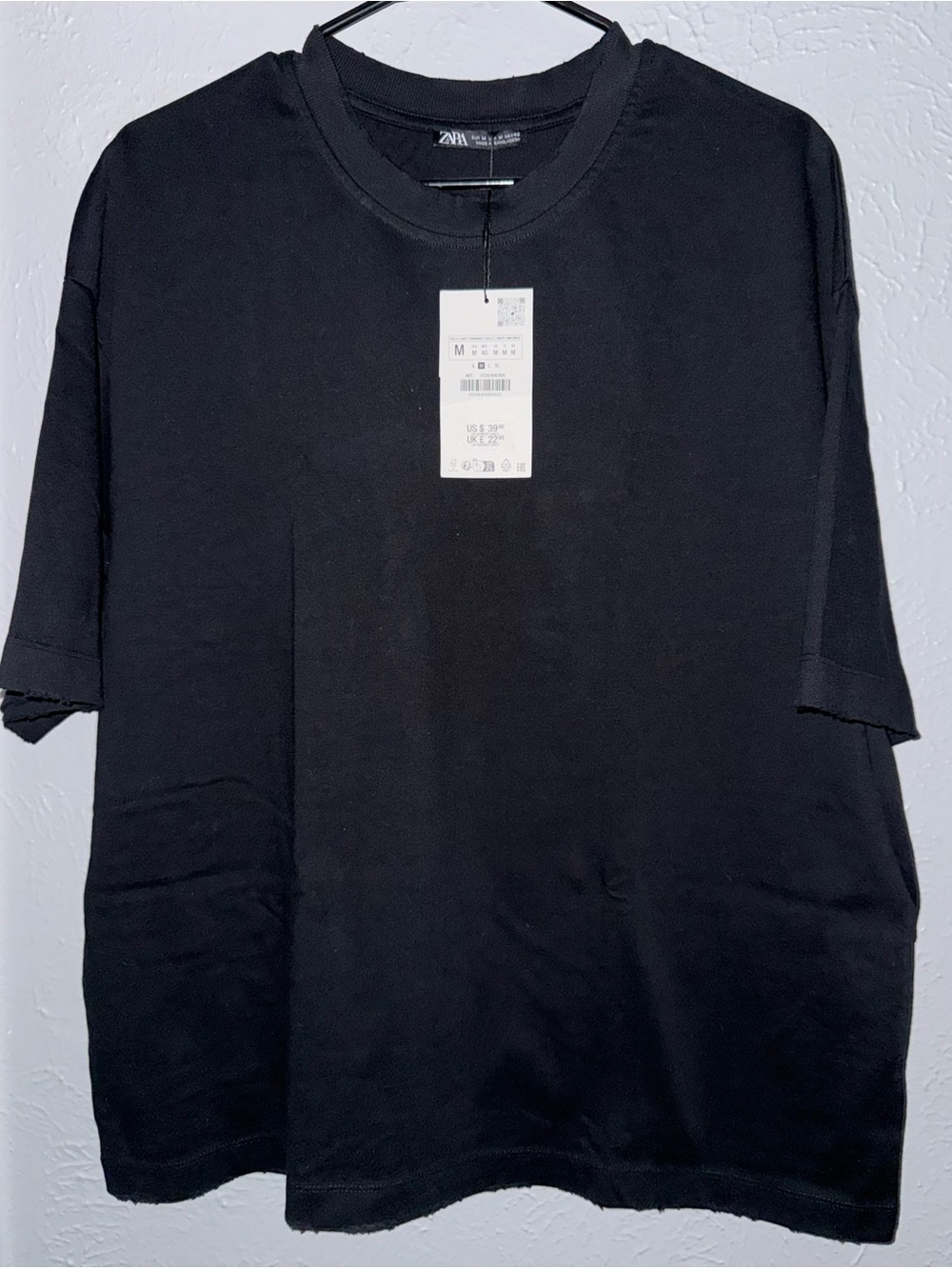 Zara Black Short Sleeve Crewneck Tee